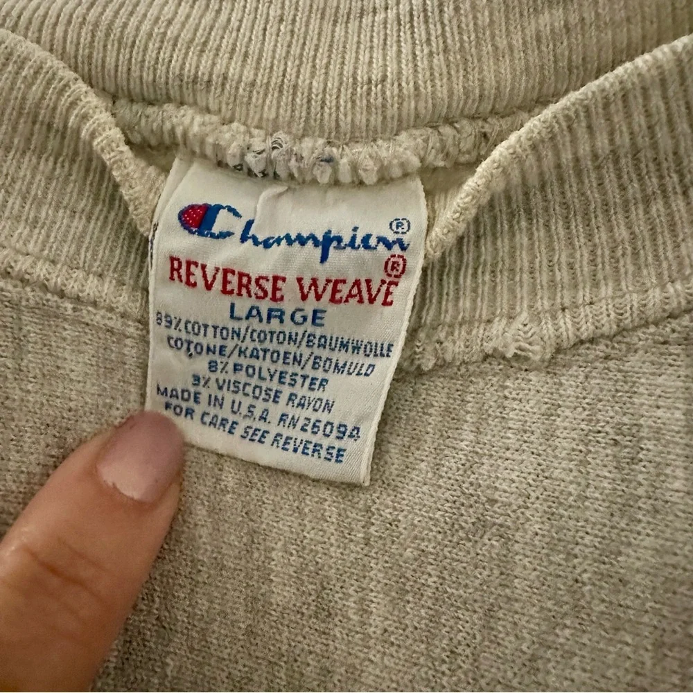 Champion Reverse Weave Sweatshirt Whittier College Grey Large - Picture 3 of 3